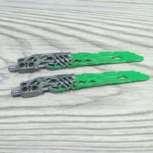 LEGO Bionicle - Replacement - 24165 - LEWA - Sword - Lot of 2 - Silver / Green - Picture 1 of 8
