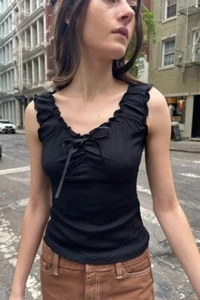 BRANDY MELVILLE Casual Tank Top One Size Womens Black Sleeveless - Picture 1 of 1