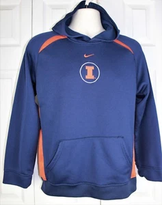 Boys/Mens 16/18 NIKE University of Illinois Hoodie Blue & Orange top shirt - Picture 1 of 3