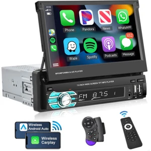 Single 1Din 7 Zoll Autoradio Apple CarPlay/Android Auto Touchscreen Bluetooth FM - Bild 1 von 19