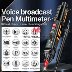 ANENG A3009 Mini Multímetro Digital Pluma DC AC Inteligente Voz Transmisión Probador Medidor - Imagen 1 de 16
