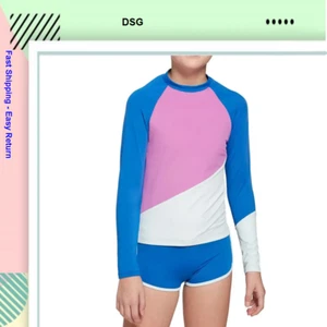 DSG Girls' Long Sleeve Rash Guard Top Size-XL(16) - Picture 1 of 5