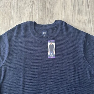Suéter Pullover GAP Azul Marino Punto Semilla Cuello Redondo Para Hombre XXL NUEVO CON ETIQUETAS - Imagen 1 de 9