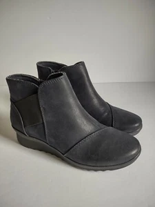 Clarks Cloud Steppers Caddell Tropic Keilabsatz Stiefeletten Damen 5,5 dunkelmarine - Bild 1 von 8