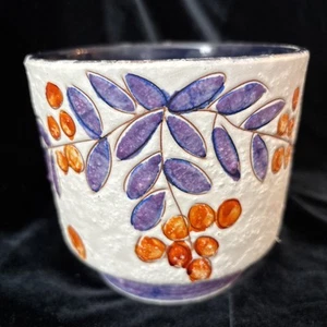Vintage West Germany Pottery Marei Keramik Planter Purple And Oranges - Picture 1 of 8