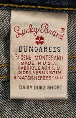 Lucky Brand Vintage Daisy Duke Short Made In USA Sz. 28 Button Fly Distressed  - Image 1 of 4