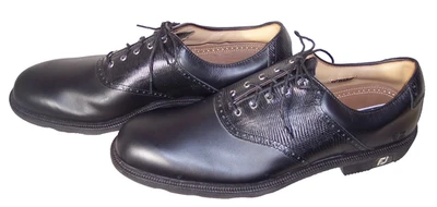 New Footjoy MyJoys (Icon) sz 14 EN Black Leather Golf Shoes - Image 1 of 4