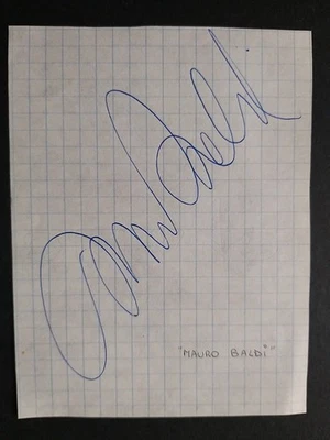 Formula 1 - Autografo Mauro Baldi su bigliettino. - Immagine 1 di 2