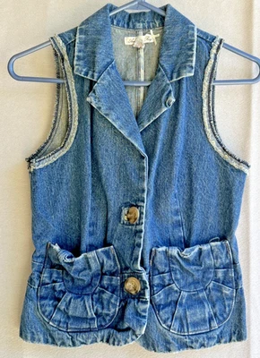 Chaleco vaquero de trapo americano para mujer talla pequeña Foto 1 de 4