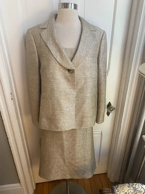 KASPER 3 PEICE BEIGE SKIRT SUIT-SIZE14-NWOT-POLYESTER, RAYON,SPANDEX-A CLASSIC!! - Image 1 of 4