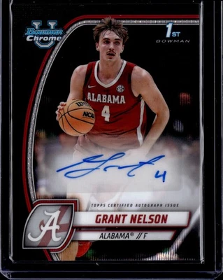 2025 Bowman U Chrome Grant Nelson 1st Bowman 黑色波折射器签名 #25 — 第 1/2 张图片