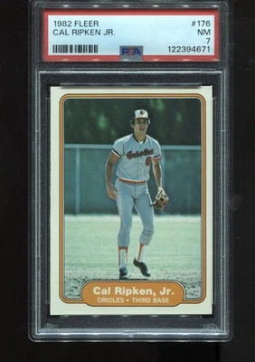 Cal Ripken Jr. Rookie 1982 Fleer #176 RC Card MLB Orioles PSA 7 nm - Image 1 of 2