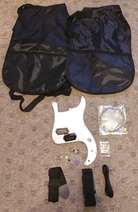 GLARRY PB BASS TEILE AUS SCHLAGBRETT, TONABNEHMER, GURTE, GIGBAGS, SAITEN, ETC. - Bild 1 von 3