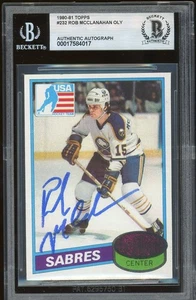 Rob McClanahan Signed 1980-81 Topps Rookie Card 232 Miracle on Ice BAS Slab Auto - Bild 1 von 2