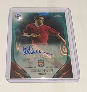 23/24 Topps Chrome UCC Soccer Aqua Wave Auto Michael Owen  - Picture 1 of 2