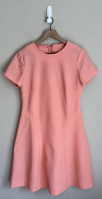 Dress Vintage Knit Polyester 60s 70s Womens Size Large Secretary Short Sleeve - Image 1 of 4