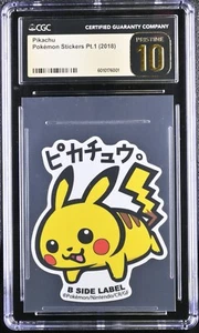 CGC 10 PRISTINE - Pikachu B-SIDE Label Sticker - Pokemon Japanese - Picture 1 of 2