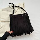 with Tassels Ethnic Style Messenger Bag Solid Color Crossbody Bag