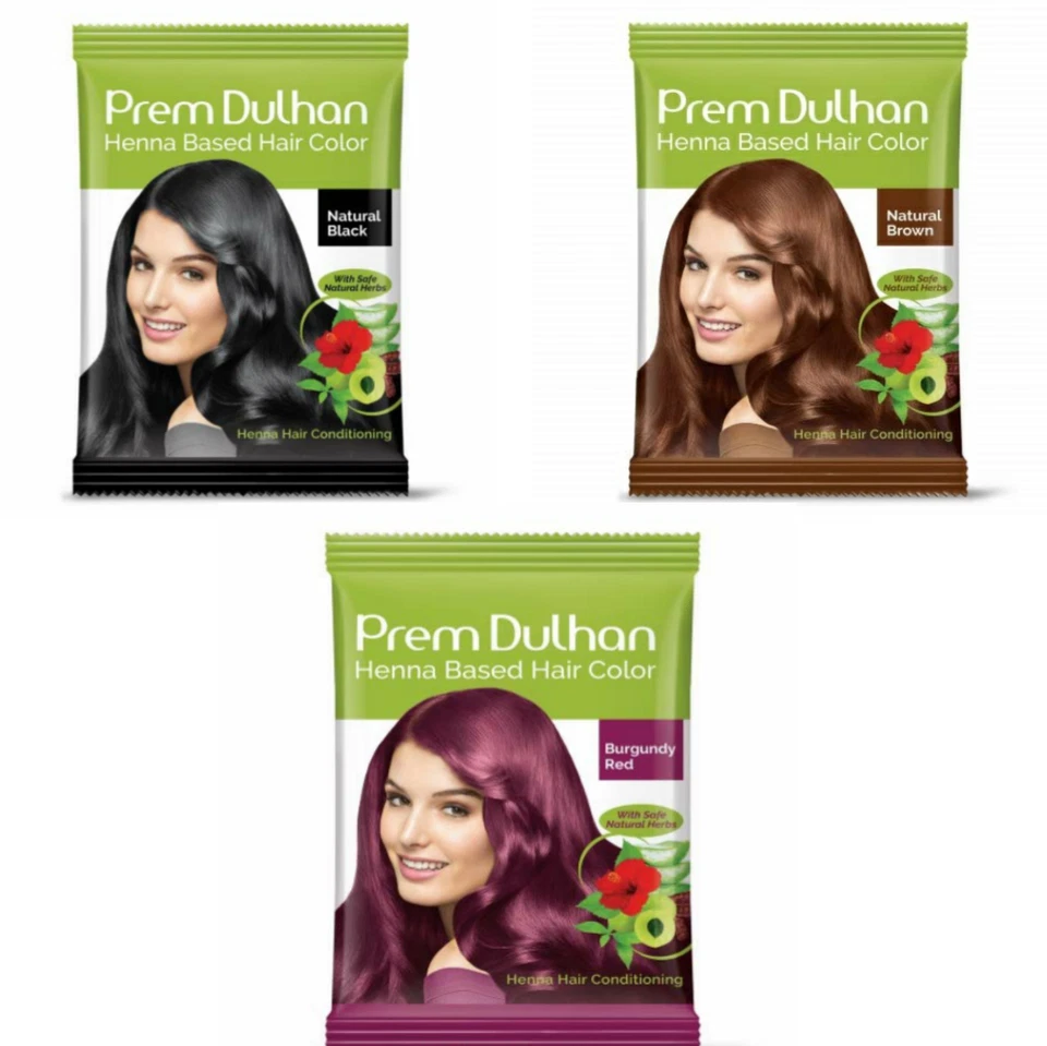 Prem Dulhan Henna Based Hair Color 10g Each Sachet No Ammonia (Pack of 10) - Image 1 of 3