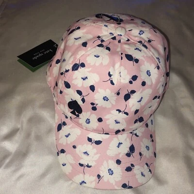 Gorra de béisbol Kate Spade rosa primavera estampado floral logotipo bordado OS NUEVA CON ETIQUETAS Foto 1 de 4