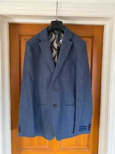 Giacca blazer Ted Baker Tight Lines blu spina di pesce lana tweed taglia 38 nuova senza etichette - Foto 1 di 17