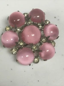 Vintage CZEC-10 Purple Color Stone Flower Brooch-Prong Set Stones Signed Jewelry - Picture 1 of 6