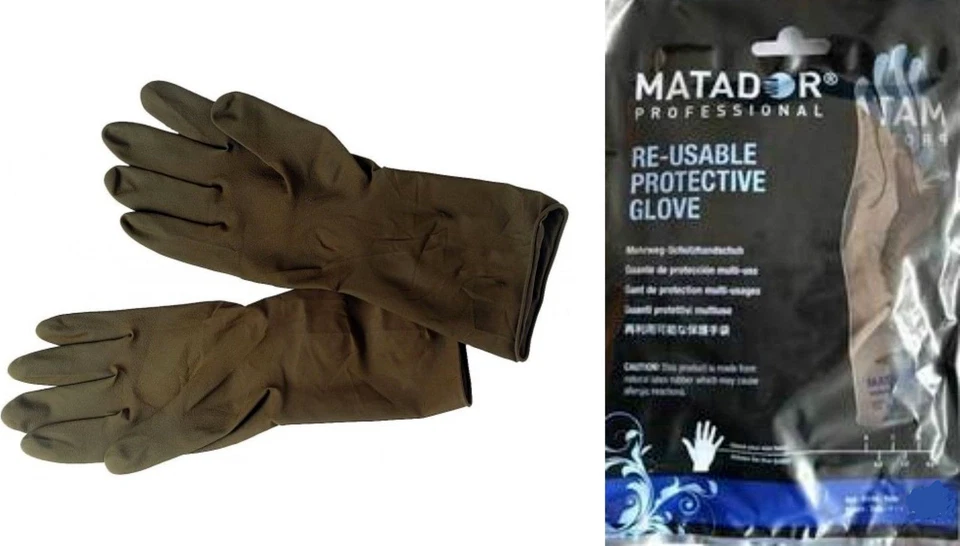 Matador Professional Re-Usable Rubber Gloves Size 6.5"