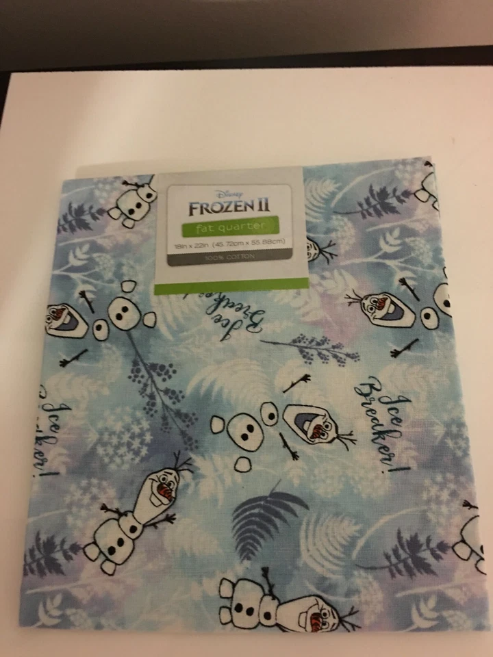 2 Disney Frozen II Fat Quarters 100 Cotton Fabric 18x 22 Each Queen Elsa Olaf