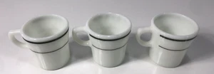Three Pyrex White Green Bands Coffee Tea Mug Cup Tableware by Corning #709 USA - Picture 1 of 9