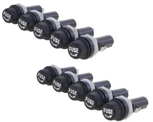 10pcs 6mm x 30mm Panel Mounted Screw Cap Fuse Holder Base AC 10A 250V FF04x10 - Picture 1 of 5