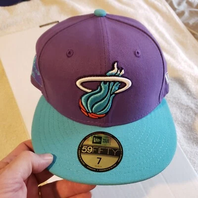 MIAMI HEAT Basketball New Era 59FIFTY HWC Purple Hat Fitted SIZE 7 NWT BRAND NEW - Image 1 of 4