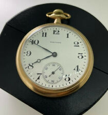 An Antique c1920's Waltham (A.W.W. Co) Gold Plated 52mm Pocket Watch. Coin Edge.