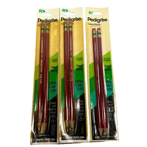 Vintage Lot 3 Packs 1977 Empire Pedigree 500 Red Colored Pencils Made in USA NOS - Picture 1 of 9