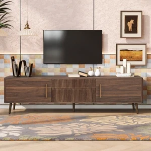 Mid Century TV Stand with 2 Drawers, Media Console Table Entertainment Center - Picture 1 of 21