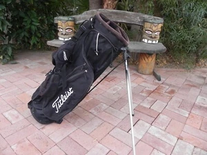TITLEIST,  6-Way Stand Golf Bag,  with Hood,   BLACK      **NICE & CLEAN** - Picture 1 of 13