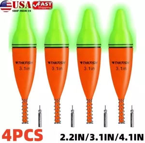 4pcs LED fishing bobbers Illuminated Floaters Perfect for Night Fishing 4.1" US - Picture 1 of 13
