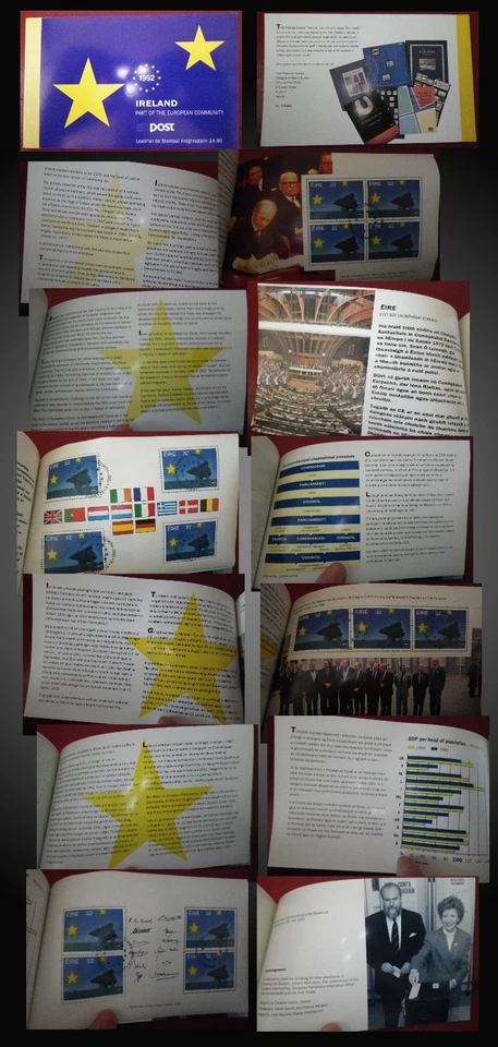 1992 IRELAND PART EUROPA COMMUNITY BOOKLET CANCEL FIRST DAY ISSUE SCT. 876a,b  - Image 1 of 1