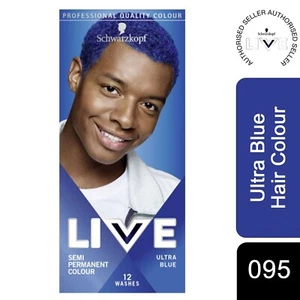 Blue Hair Dye Schwarzkopf Live 12 Washes Colour Hair Dye Quick Free Delivery ๐ - Picture 1 of 3