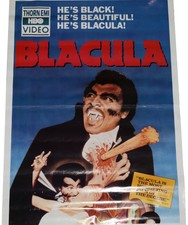 BLACULA ~ Original Thorn EMI HBO Video 1 Sheet Poster ~ Vampire Blaxploitation