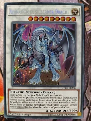 AZURÄUGIGER SILBERNER DRACHE - LCKC-DE066 Secret Rare / 1. Auflage Near Mint  - Bild 1 von 3