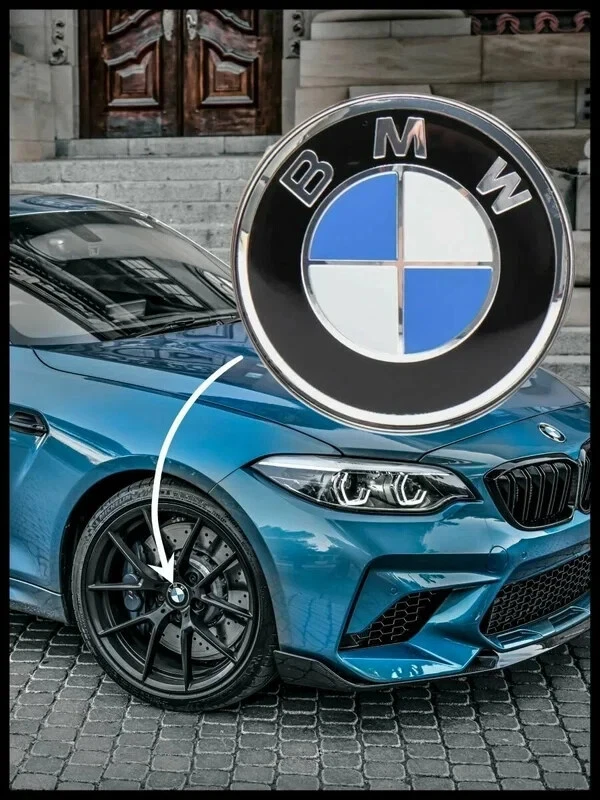 4x Wheel Center Caps for BMW Classic Emblem - Image 1 of 3