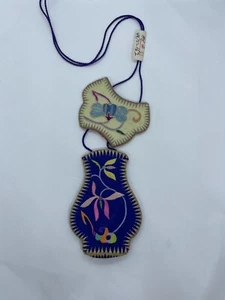 Antike chinesische Seidenstickerei Duft Geldbörse Pomander Ende 19. Jh. - Bild 1 von 3