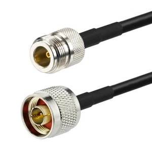 N-Type female to N male plug adapter Pigtail Coax Cable KSR195 30cm for WLAN - Zdjęcie 1 z 4