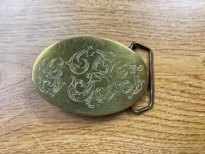 Solid Brass Monogrammed Initials Belt Buckle - Picture 1 of 3
