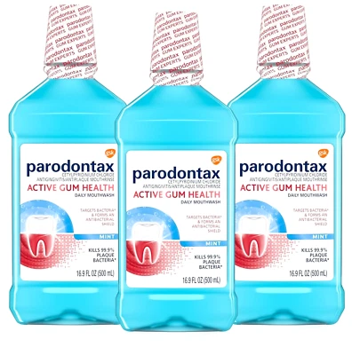 Enjuague bucal Active Gum Health, enjuague bucal antiplaca y antigingivitis, como nuevo, 3X16 Foto 1 de 4