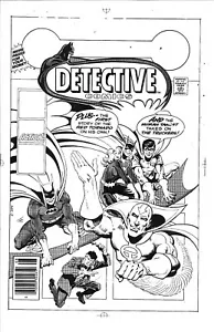 LARGE 1980 DETECTIVE COMICS # 493 JIM APARO COVER PRODUCTION ACETATE RED TORNADO - Picture 1 of 1