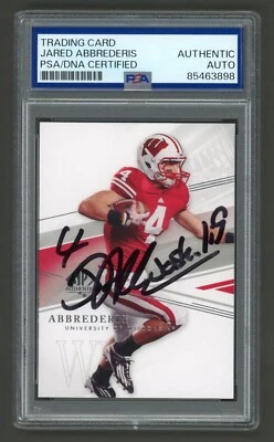 Jared Abbrederis Signed 2014 SP Authentic Card #16 (PSA) Wisconsin Badgers Auto - Image 1 of 2