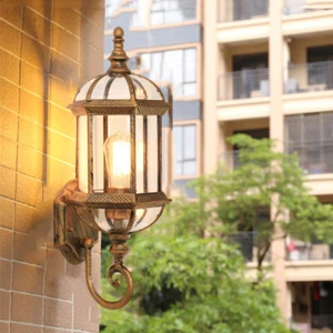 Outdoor Wall Light Garden Wall Lamp Home Glass Wall Sconce Brown Wall Lighting - Picture 1 of 9