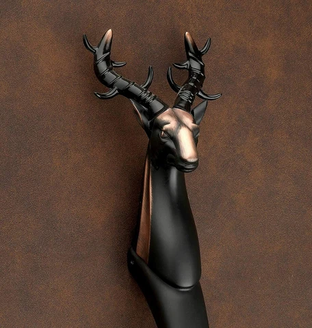 Copper Antique 200 MM Deer Carved Matte Finish Main Door Handle Brass Cover