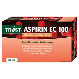 TRUST Low Dose Aspirin 100mg 168 Enteric Coated Tablets (Cartia Generic) - Picture 1 of 1